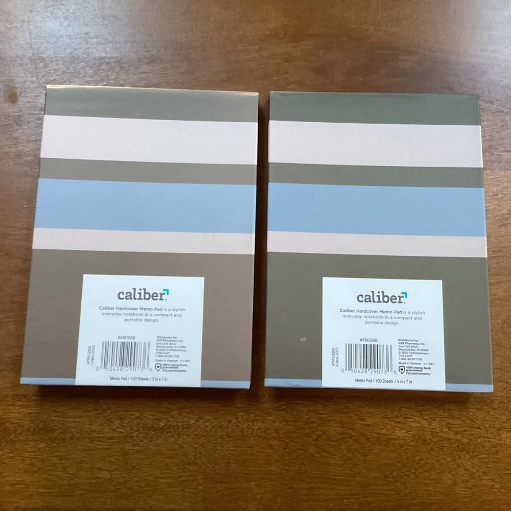 Caliber Hardcover Memo Pad 100 sheets 5”x7” Bundle NEW